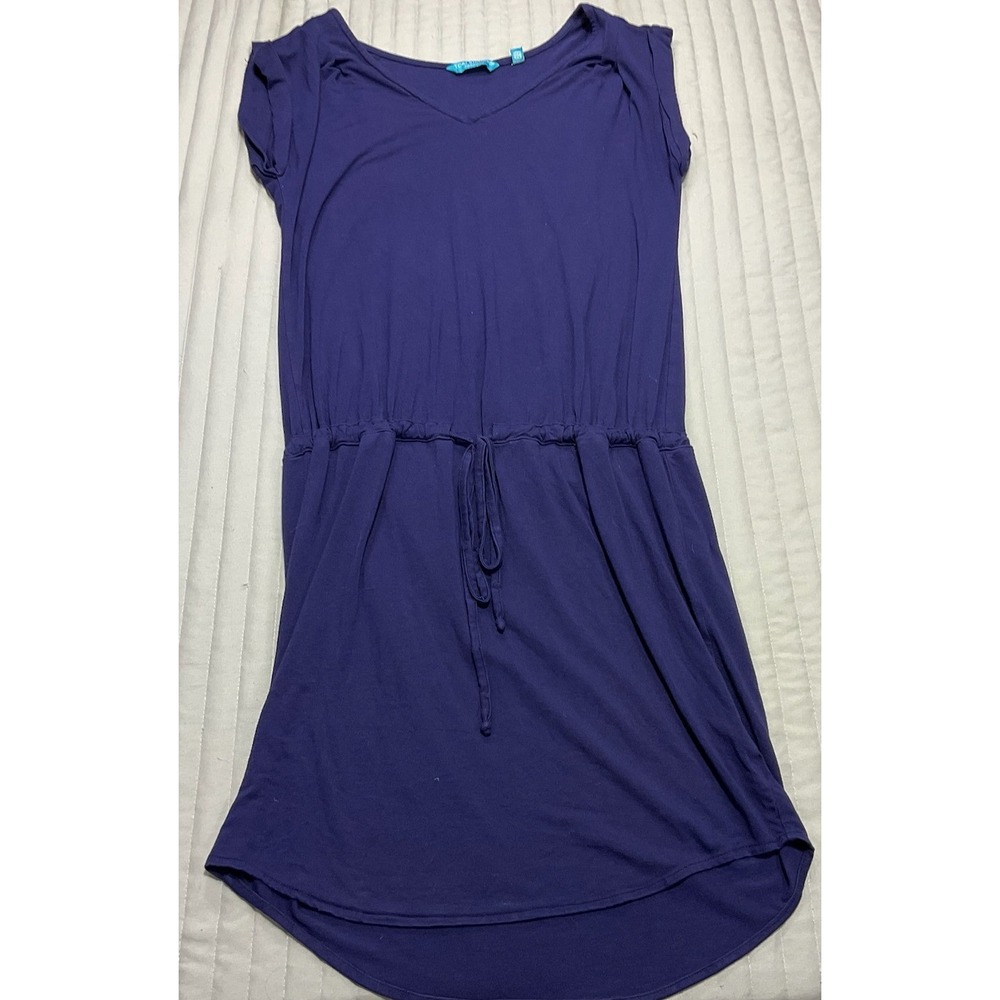 Tori Richard Honolulu Womens Purple Knit Drawstring Waist V-neck Dress Size XS - Picture 2 of 12